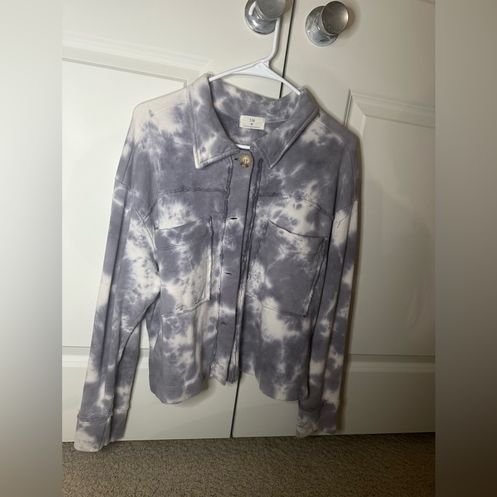 Anthropology t.la purple and white jacket